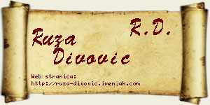 Ruža Divović vizit kartica